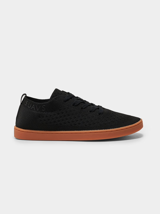 SUAVS Black Knit Slip-On Sneakers Gum Sole | Women’s 12 / Men’s 10 Womens Sneakers Breathable Knitted Slip on Soft Sole Tennis  main image 3