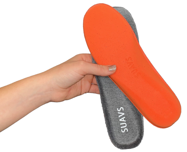 A pair of SUAVS Sweat Wicking Insoles